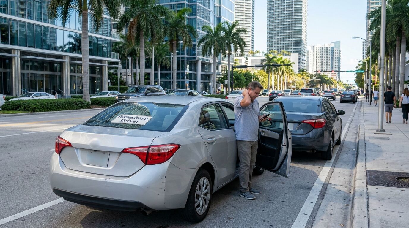 Reclamo por lesiones de conductor de viajes compartidos en Miami