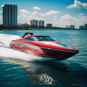 Speed boat going fast