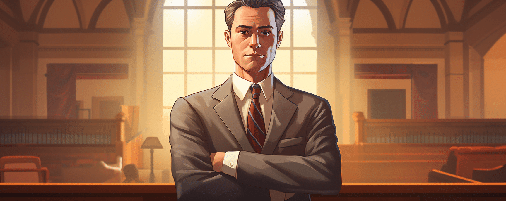 Lawyer standing proud
