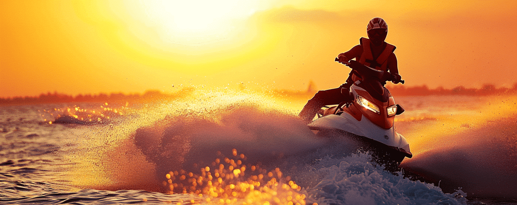 A man navigating a jetski