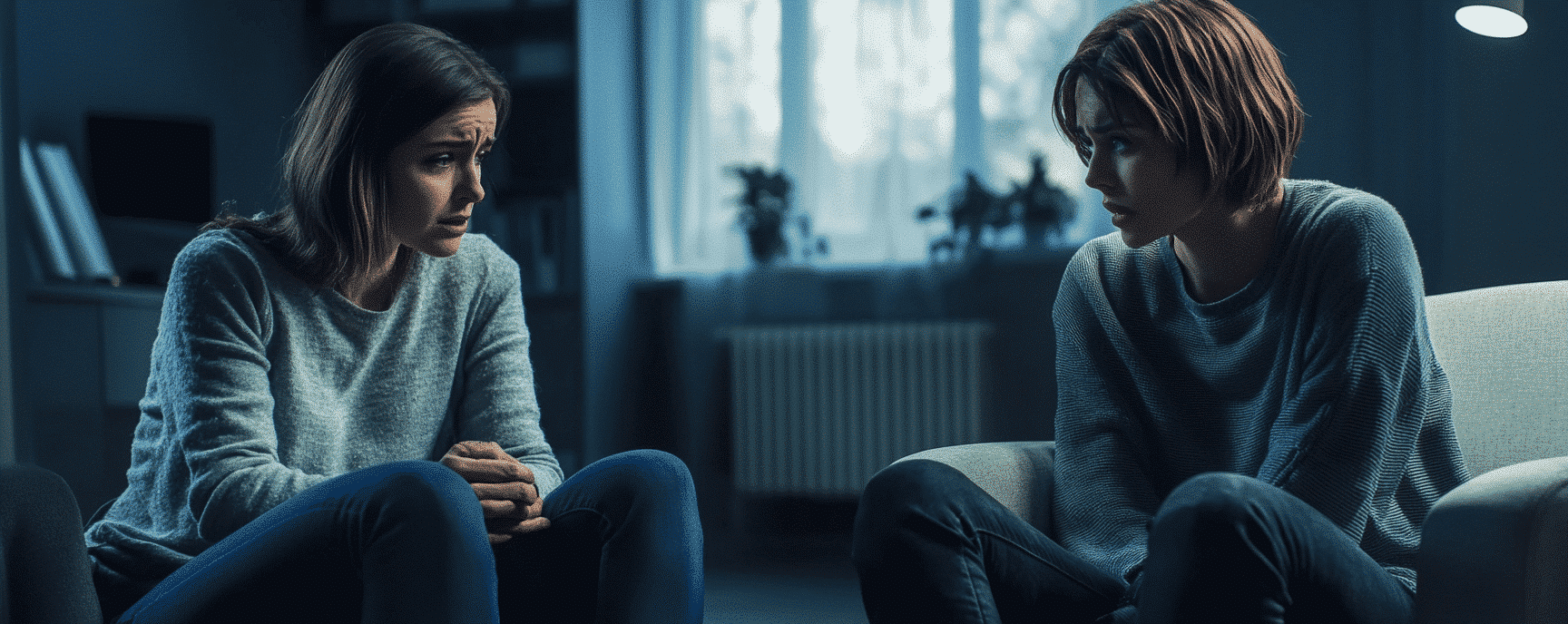a rape victim with her counselor
