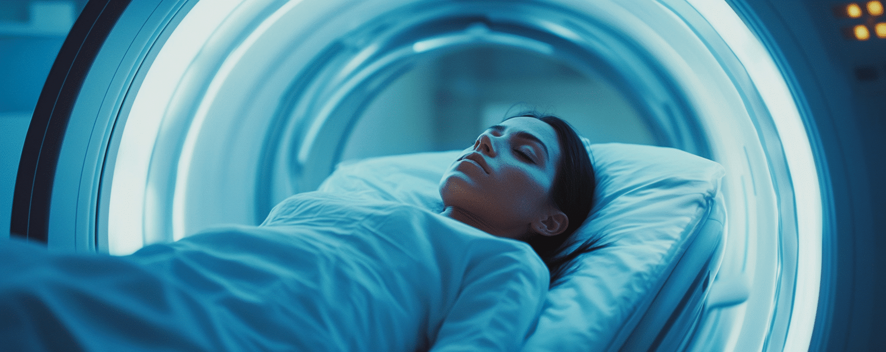 Woman ready for a brain MRI Scan
