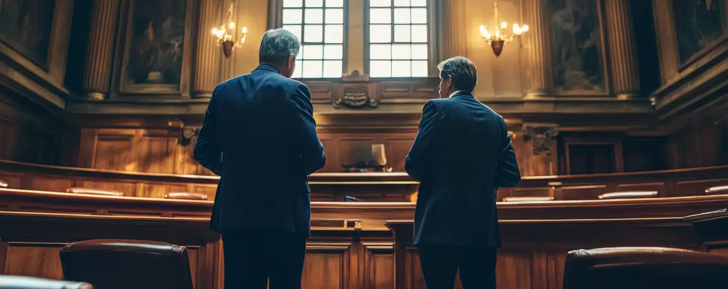 Two lawyers in a court