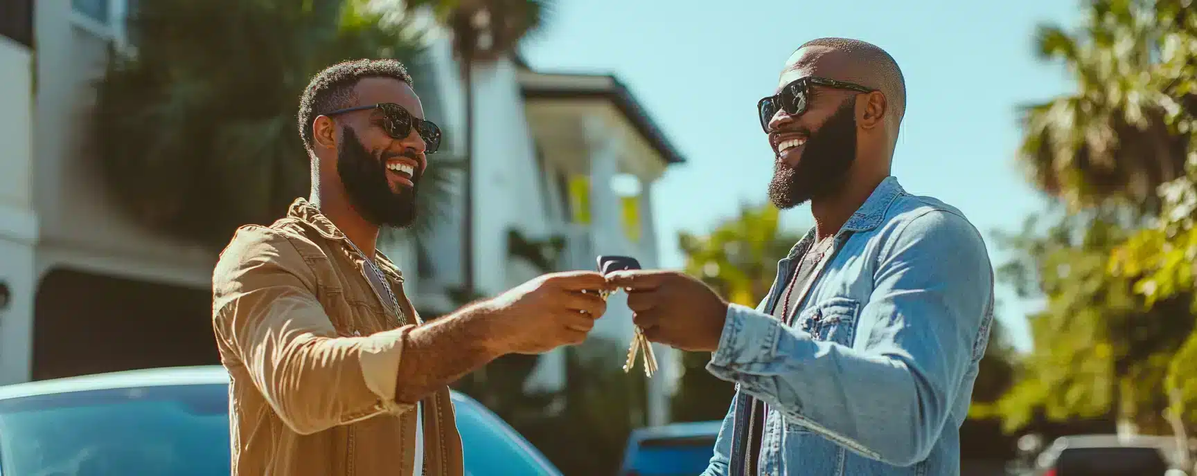 A man sharing his care keys with his friend