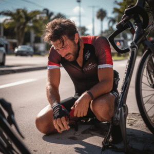 bicyclist pain on road