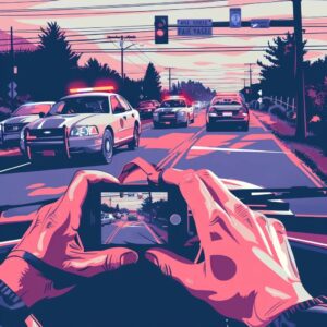 person documenting an accident