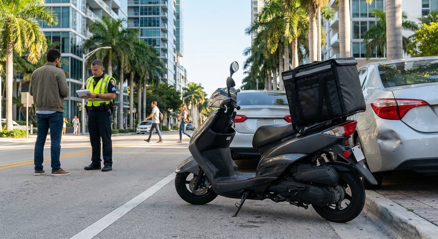 Accidente de entrega de comida en Miami