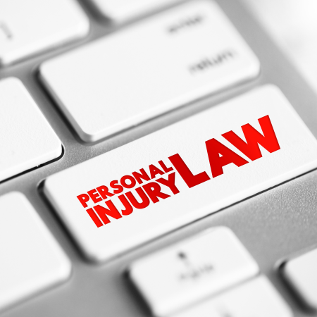 Personal injury law keyboard key representing Mausner Group's practice focus